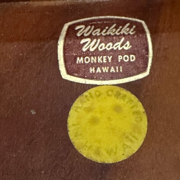 Waikiki Woods Monkey Pod Bookends Hawaii Hand-Carved Wooden Leaf Design READ - Picture 5 of 8